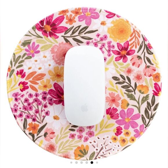 Floral Round Mouse Pad NEW non-slip backing - Picture 1 of 2